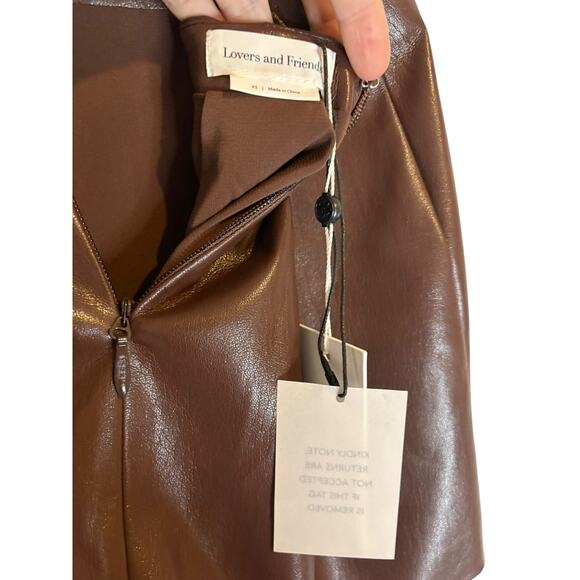 Lovers and friends Ana Faux Leather Mini Skirt Party Sexy Edgy Chic Evening XS - Picture 7 of 9